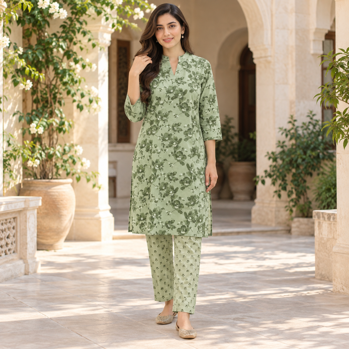 Mint Meadow Floral Two-Piece Co-Ord Set
