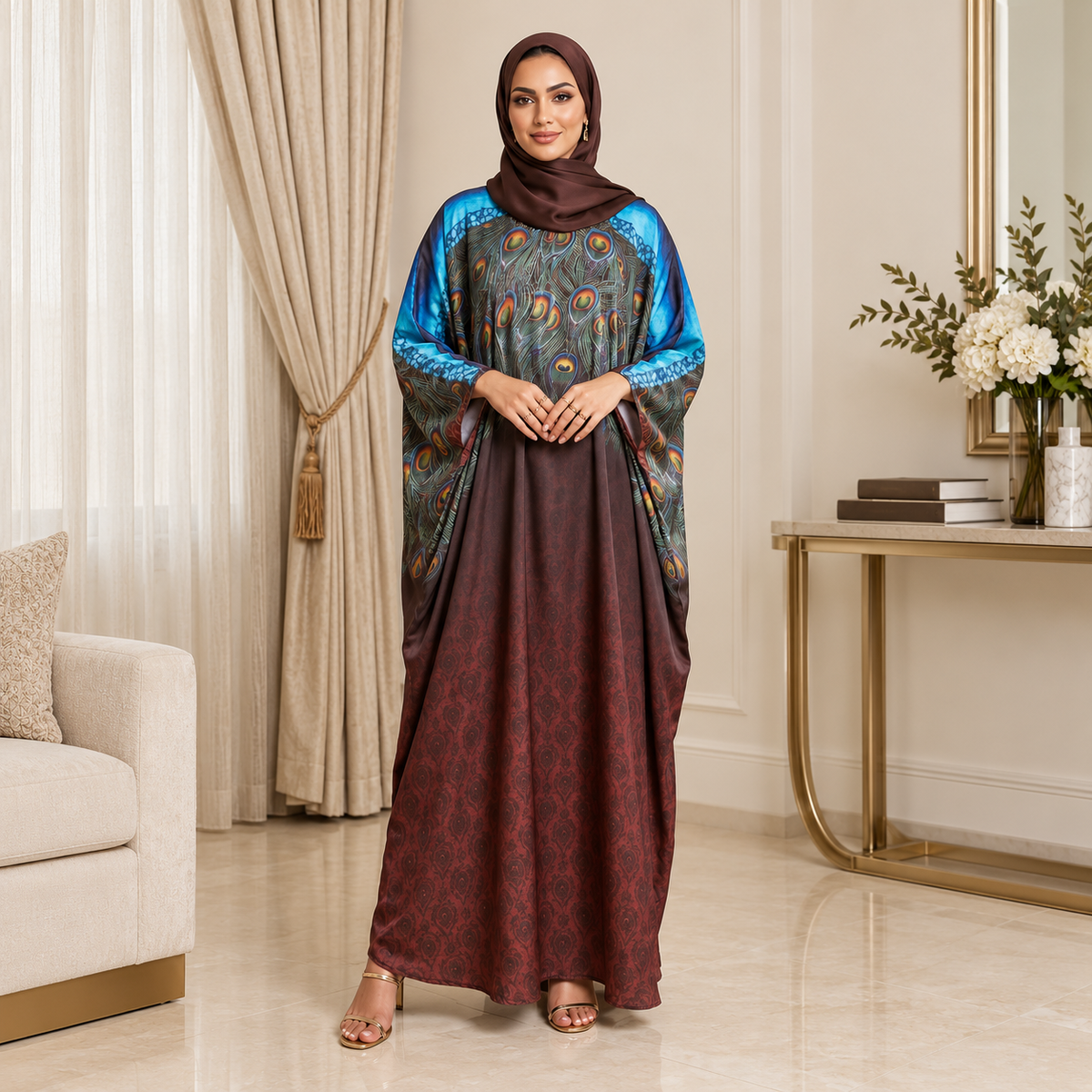 Royal Peacock Butterfly Abaya