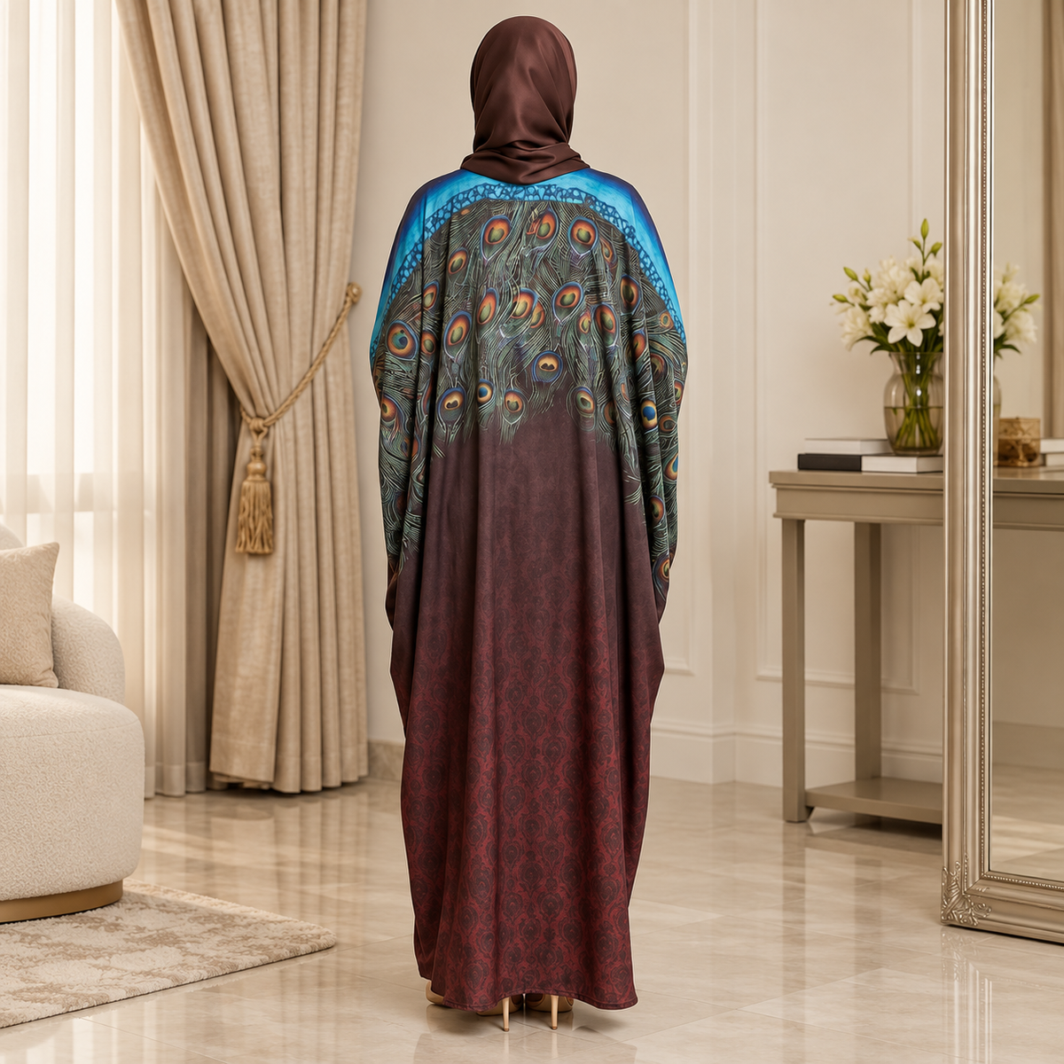 Royal Peacock Butterfly Abaya