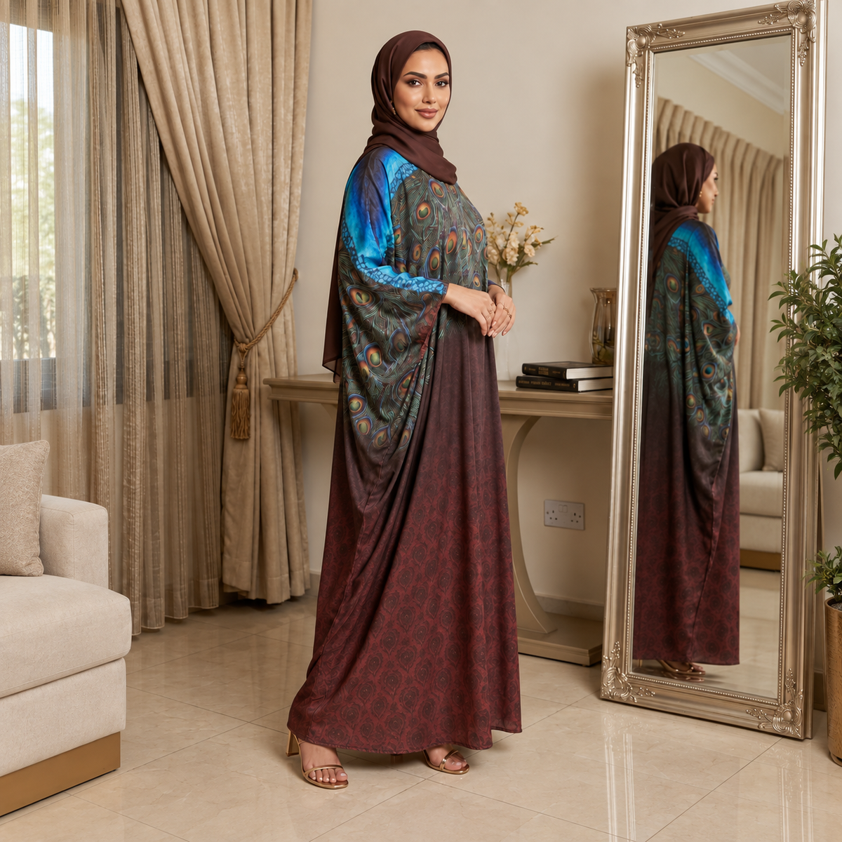 Royal Peacock Butterfly Abaya