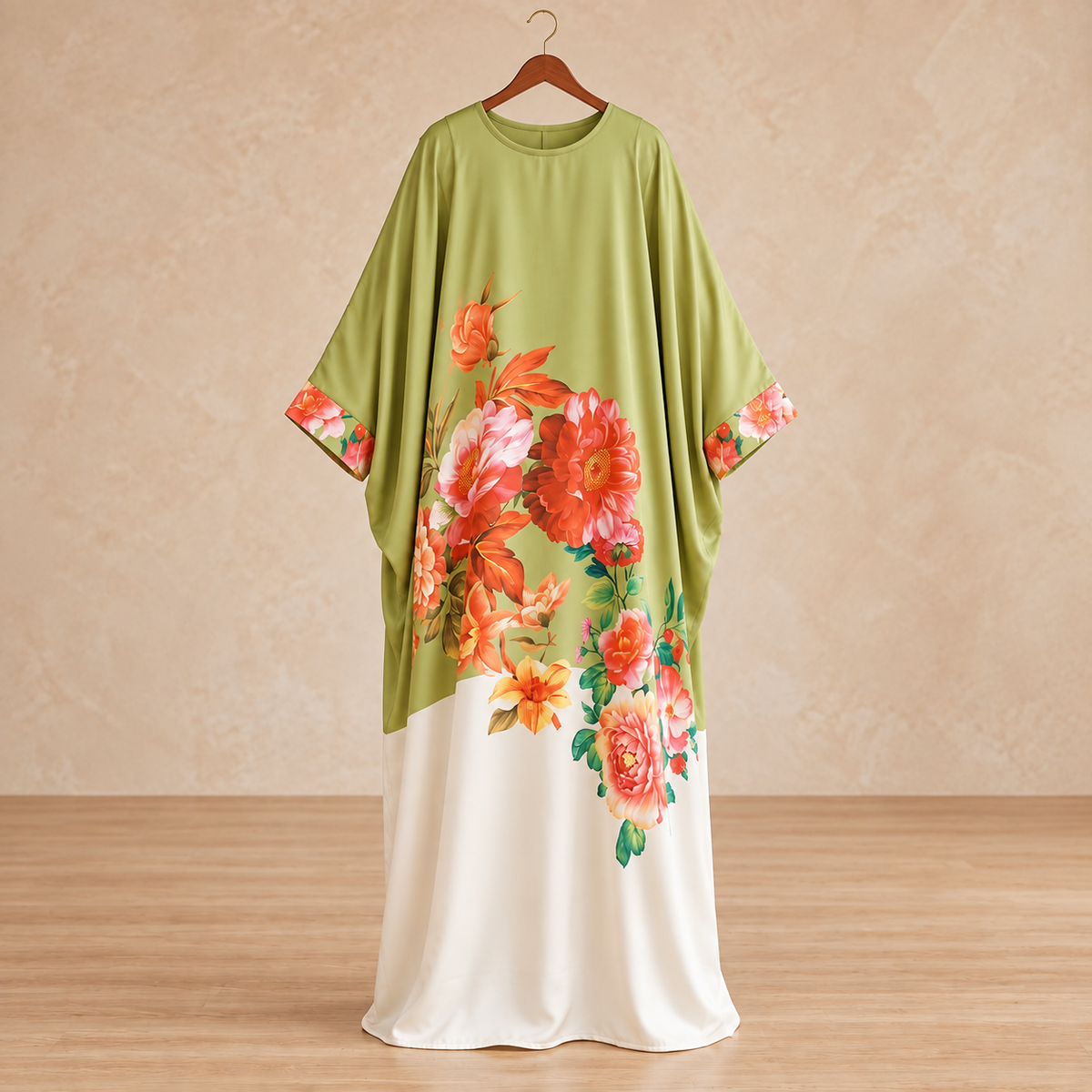 Sage Bloom Floral Abaya